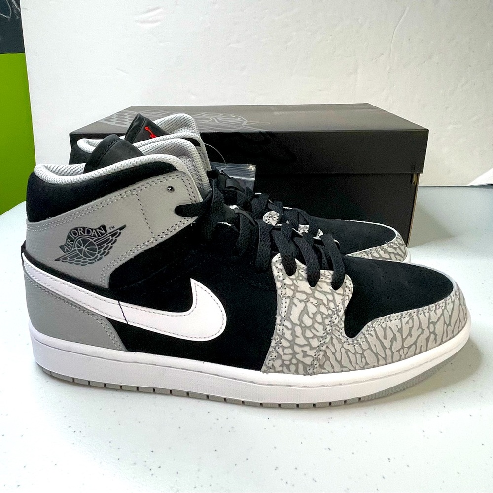 Air Jordan 1 Mid SE Black & Grey Mens Size 10 Basketball Sneakers